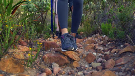 caminar por un sendero rocoso