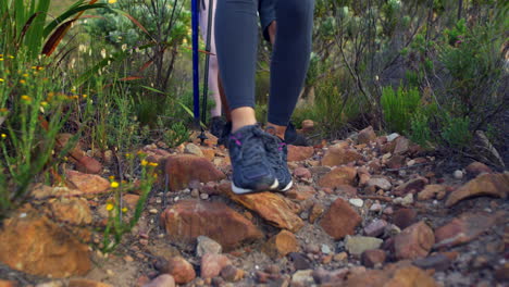 hiking on a rocky trail