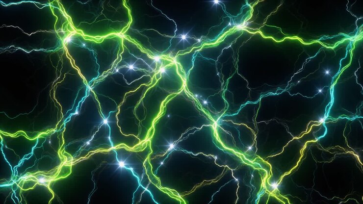 Loop continuo di una rete astratta di plasma elettrico incandescente