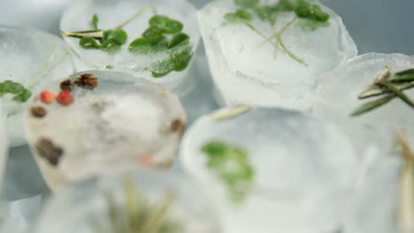 flavored ice cubes with herbs 4k