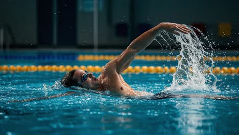 dynamic swimming techniques showcased in action: exploring the power and precision of a competitive swimmer in a clear blue pool environment