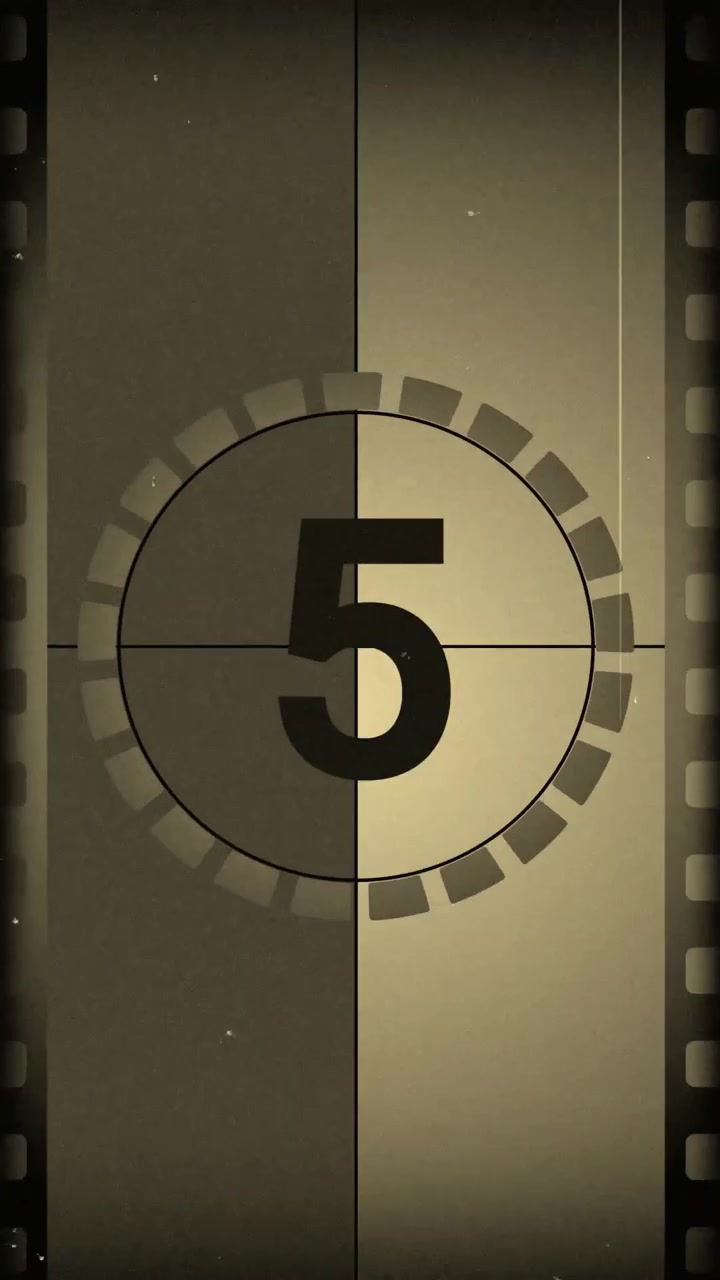 Klassieke Sepia Film Aftelling van Tien naar Nul