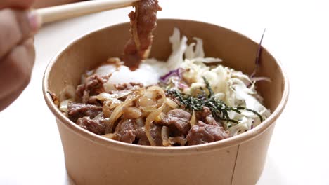 delicioso cuenco de carne de res de gyudon
