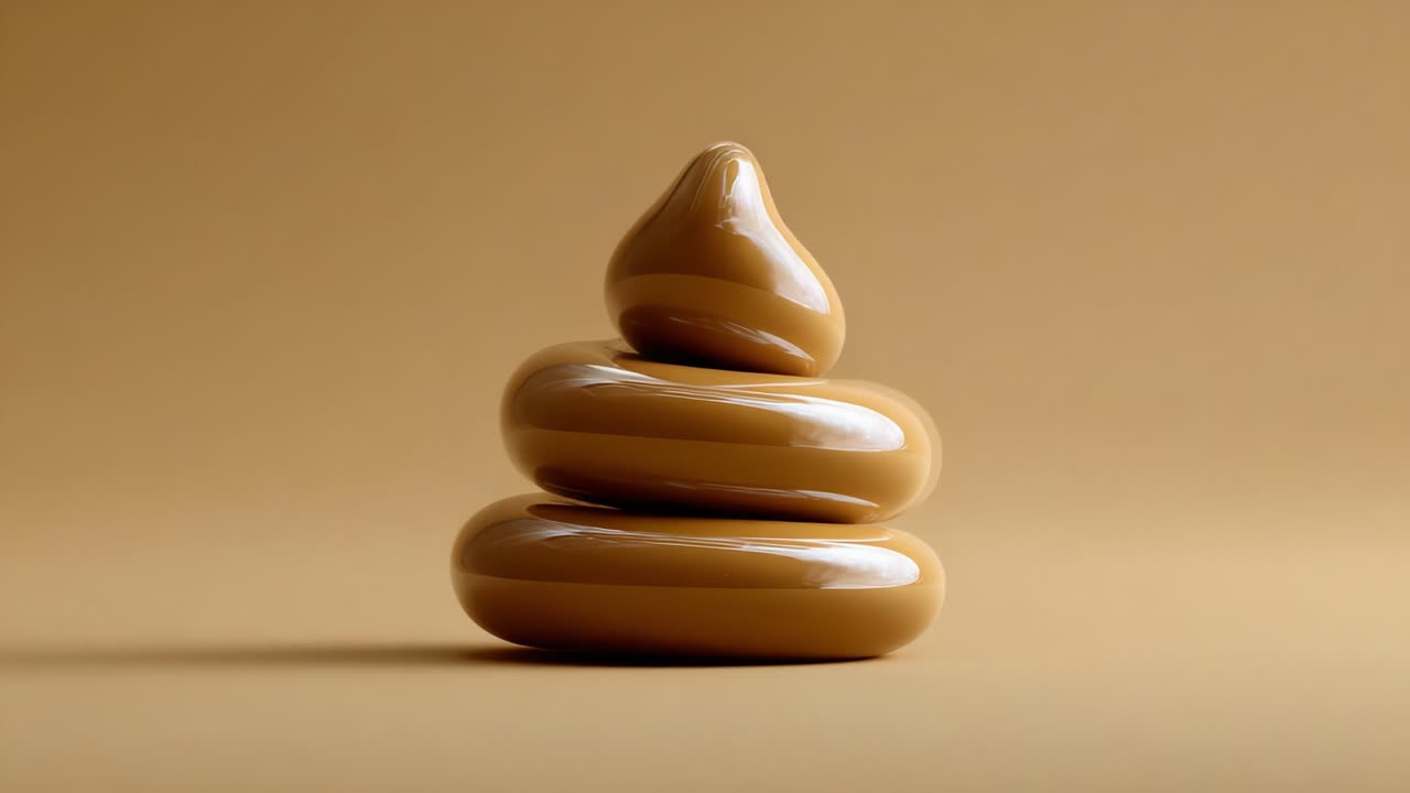 Aesthetic Arrangement of Smooth, Glossy, Sculpted Shapes in Warm Tones on a Neutral Background, Highlighting Artistic Design and Textural Contrast for Modern Interior Decor