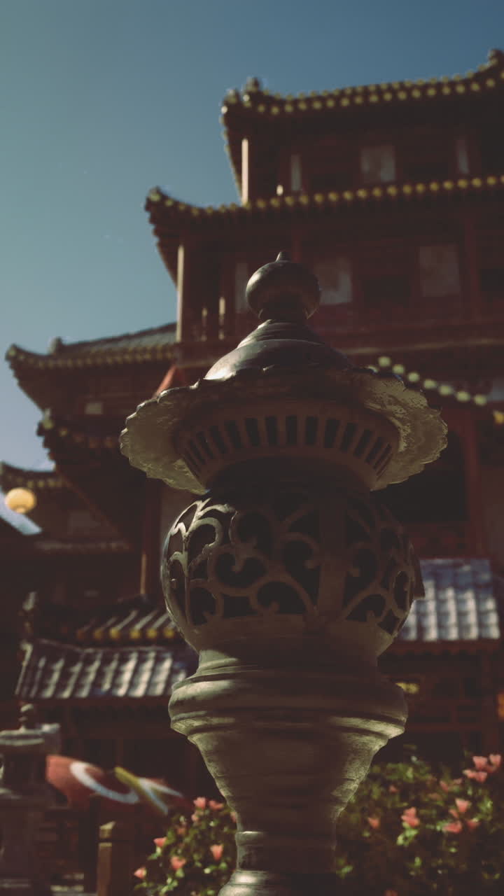 Traditional architecture under a clear sky in an old town square