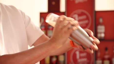 bartender shaking cocktail