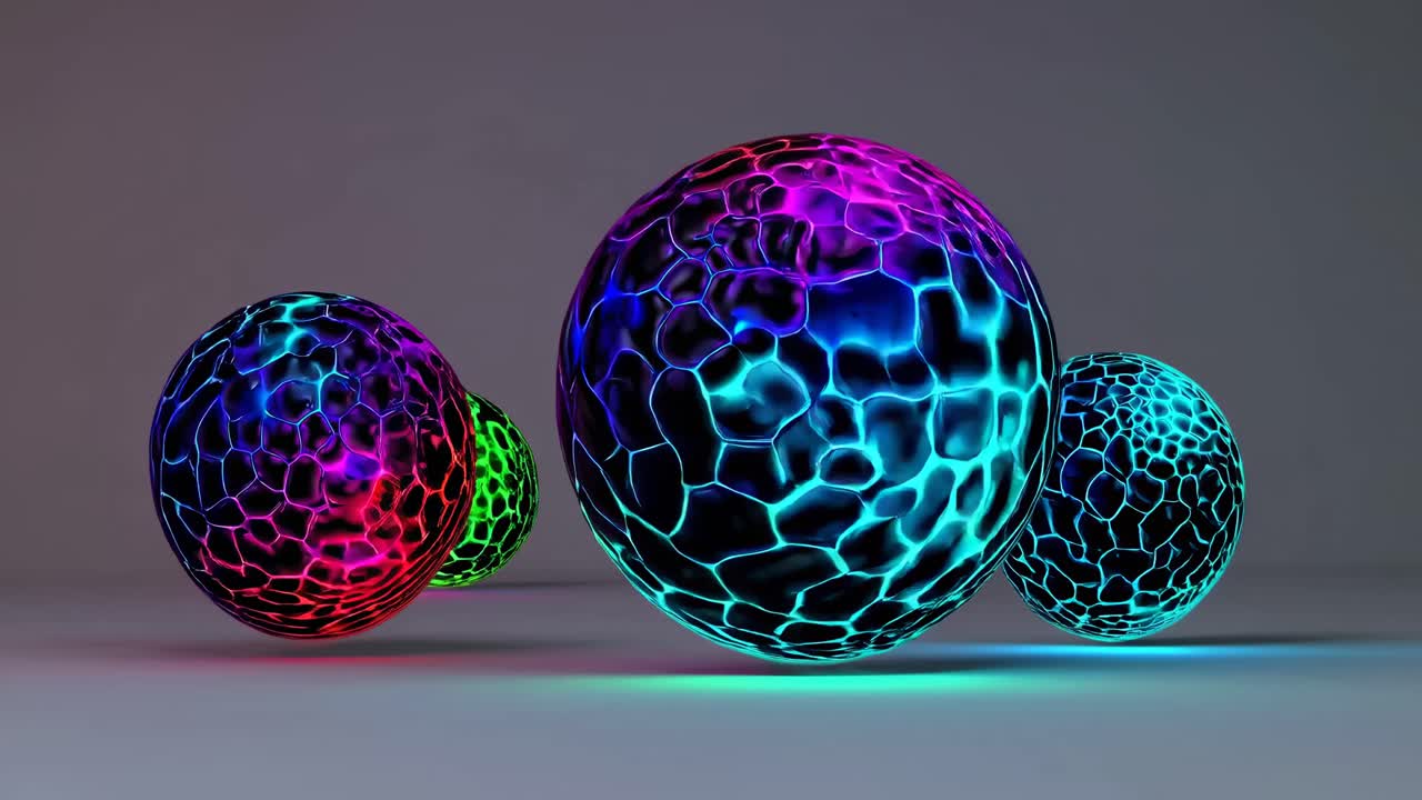 esferas brillantes abstractas