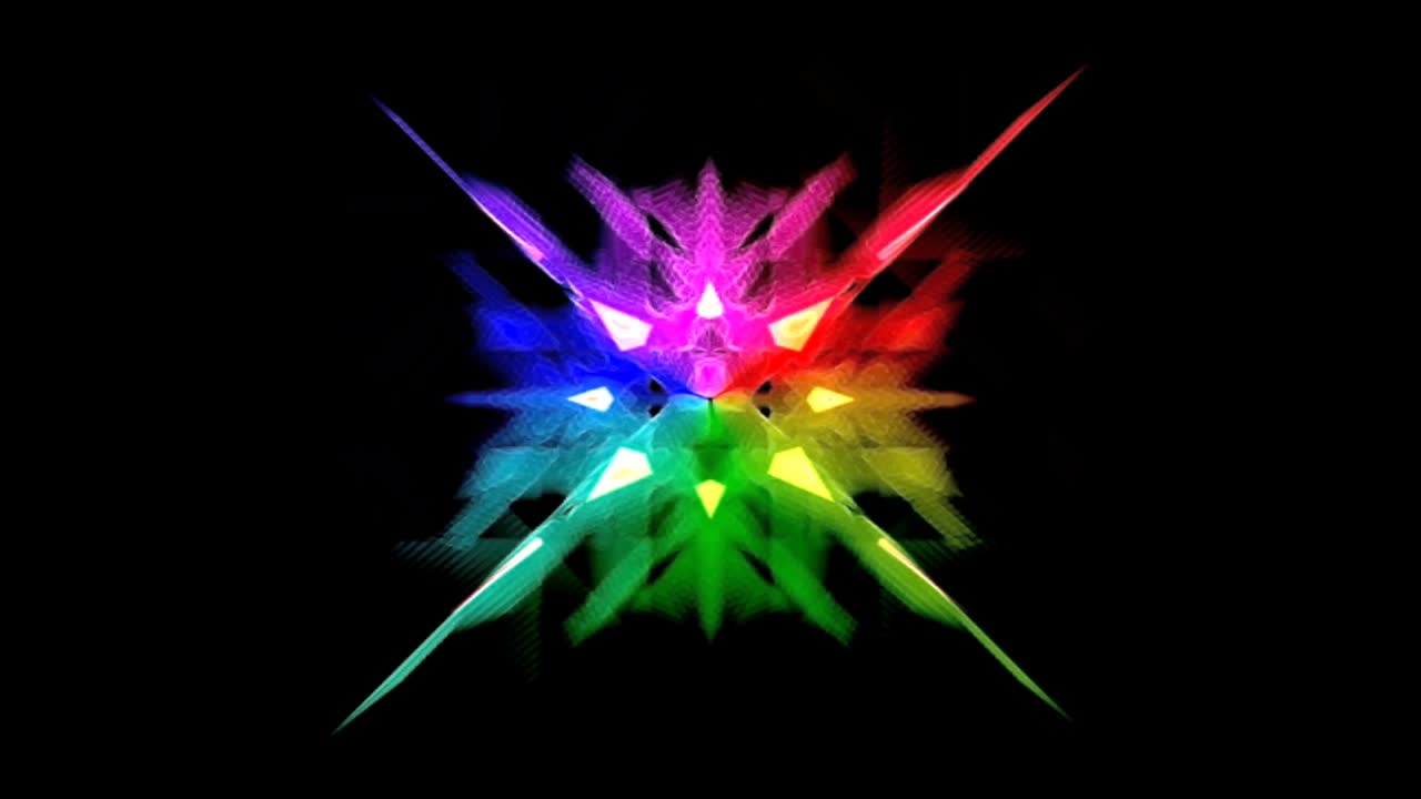 kaleidoscopio de fondo de movimiento con luces de neón de colores.