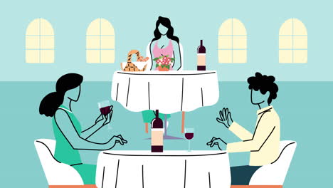 biosafety protocols in restaurant with people eating