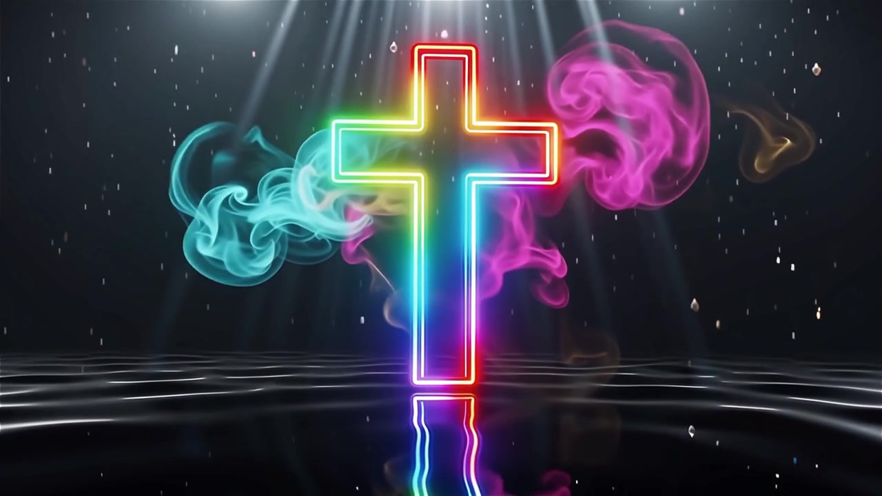 Christian Cross Heavenly Light Worship Background
