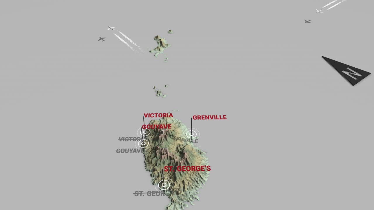 3d 지형 지도 그레나다