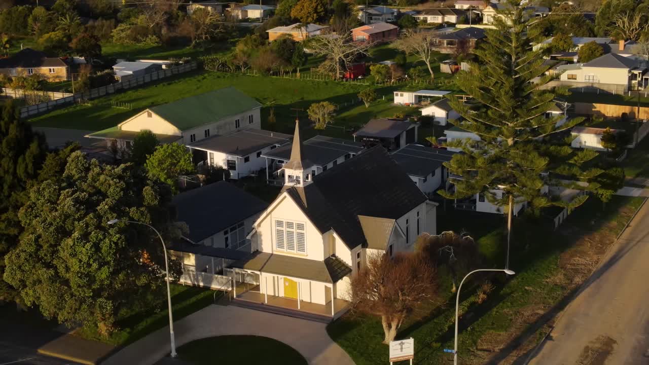Sunlit Church Of St John's Union During Sunset In Opotiki, New Zealand