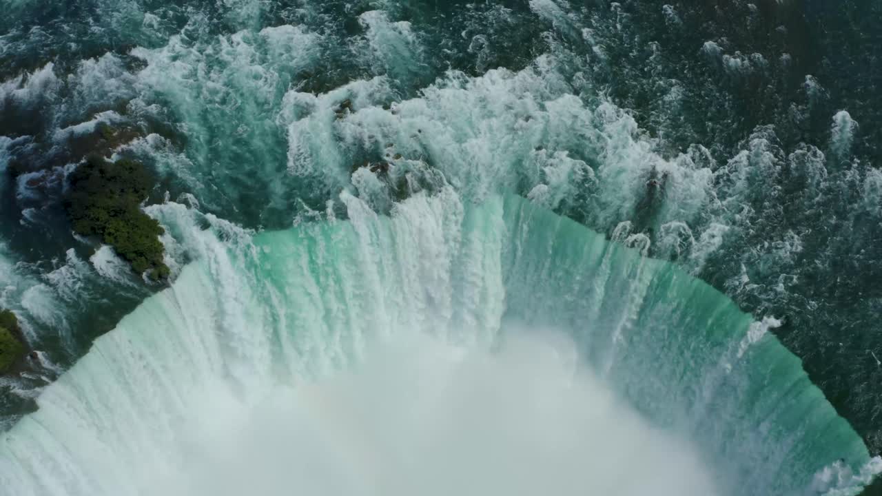 Aerial View of Niagara Falls Waterfall - The Horseshoe Falls - New York, USA