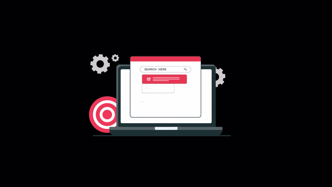 Animated Laptop Displaying Search Bar and Checklist