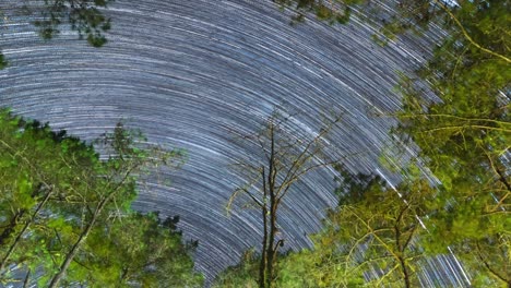 star trails at huai nam dang national park