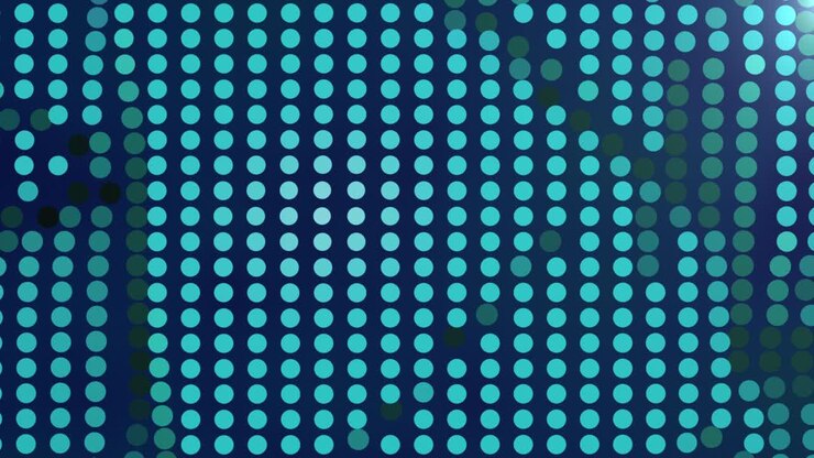 Animated multicolored background of round particles