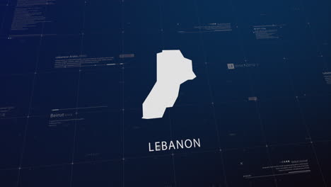 lebanon country map comes to life with cinematic panning, unveiling key details, the capital, and slogan, providing an engaging background for corporate and commercial use