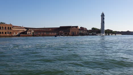 venice from a boat island with lighthouse with splash hd 30 frames per sec 7 sec