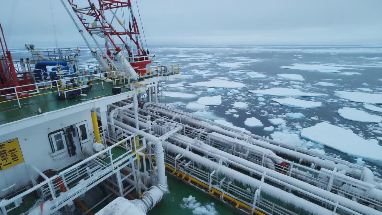 Frozen Ship in Arctic Waters