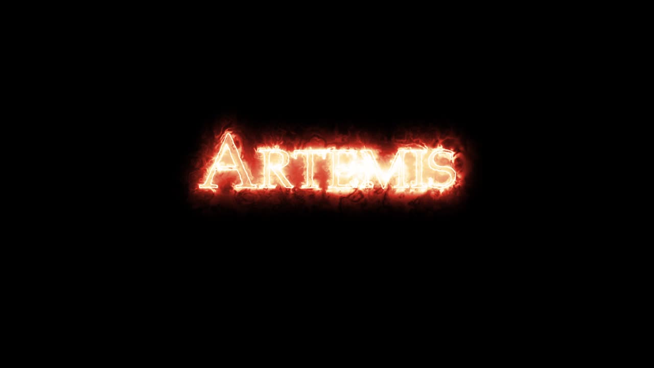 Artemis written with fire. Loop