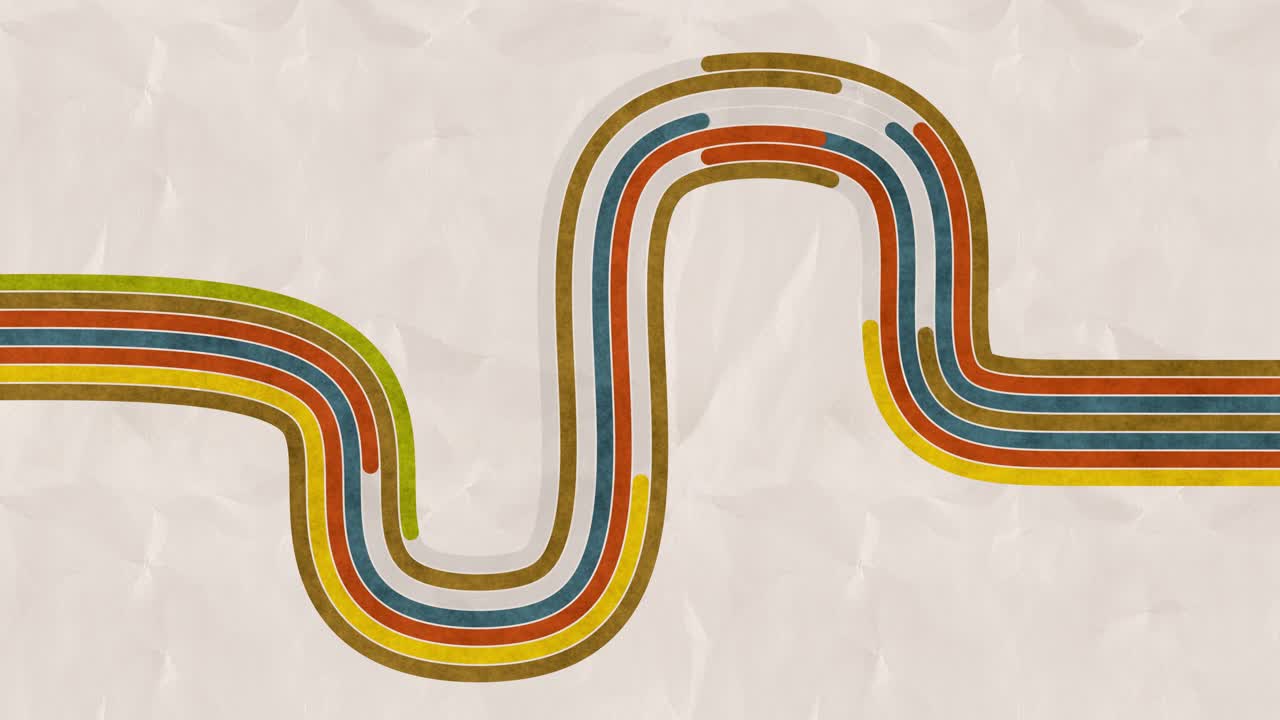 Abstract Retro Wavy Lines Flowing on Vintage Paper Background