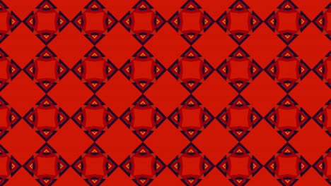 animación de diapositivas de patrones abstractos sin fisuras con un elemento curvo cruzado completamente intersectado sobre un fondo rojo con negro