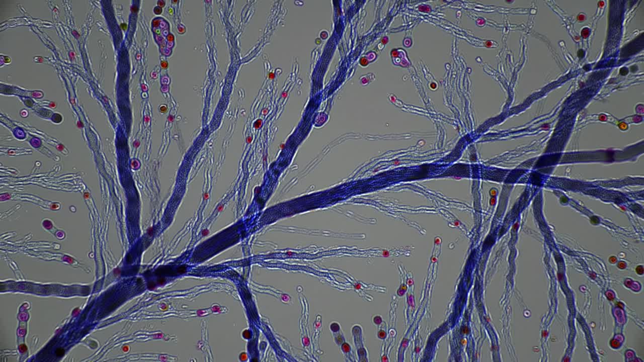 Microscopic Image of Fungal Hyphae