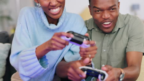 crazy couple play video game and having fun