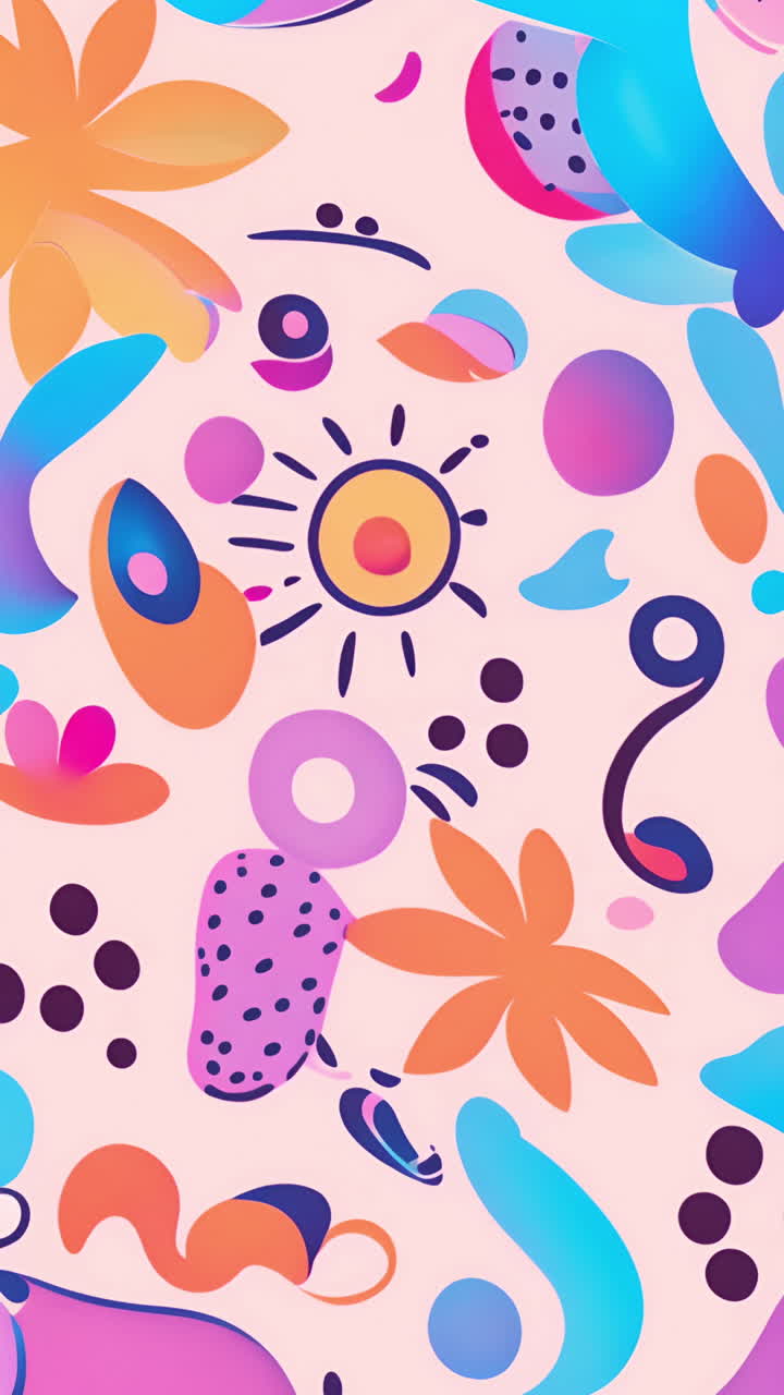 Colorful abstract shapes and patterns creating vibrant artistic background design