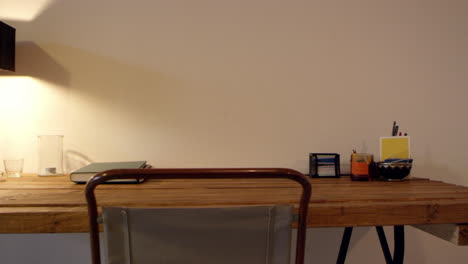 desk in open plan apartment