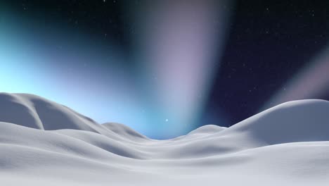 Animation-of-winter-scenery-at-christmas-over-aurora