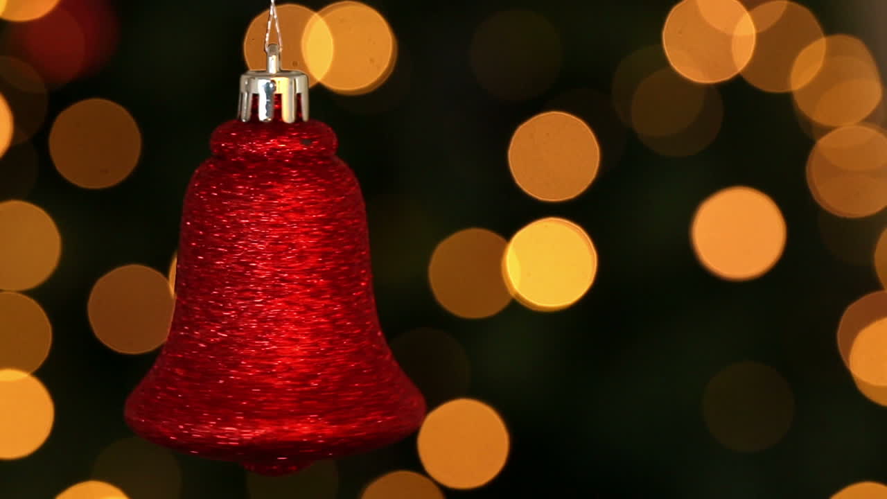 Fokus på rød juleklokke