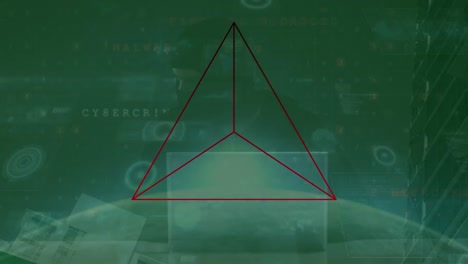 animación de columnas móviles sobre turbinas eólicas y círculos.