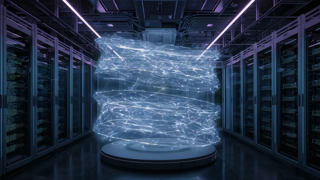 Hologram in a Server Room