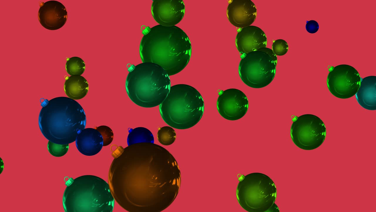 Christmas Decoration - Abstract Christmas Tree Ornament Loopable Background - The Ornament to dance - Christmas Ornament - Moving Balls