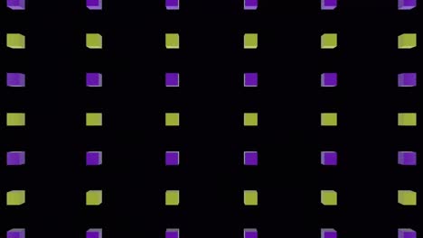 animación de cubos sobre chispas en el fondo azul.
