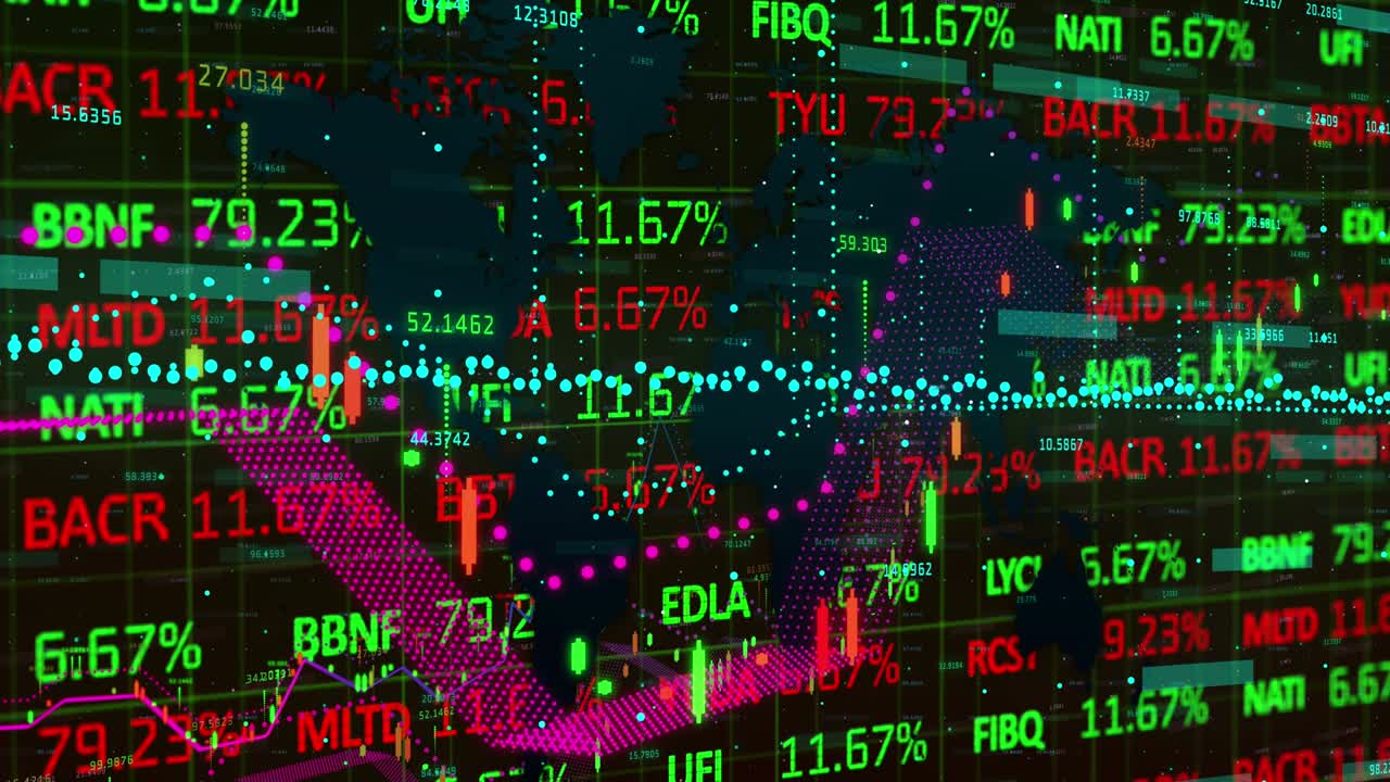 Animazione di elaborazione di statistiche ed elaborazione dati
