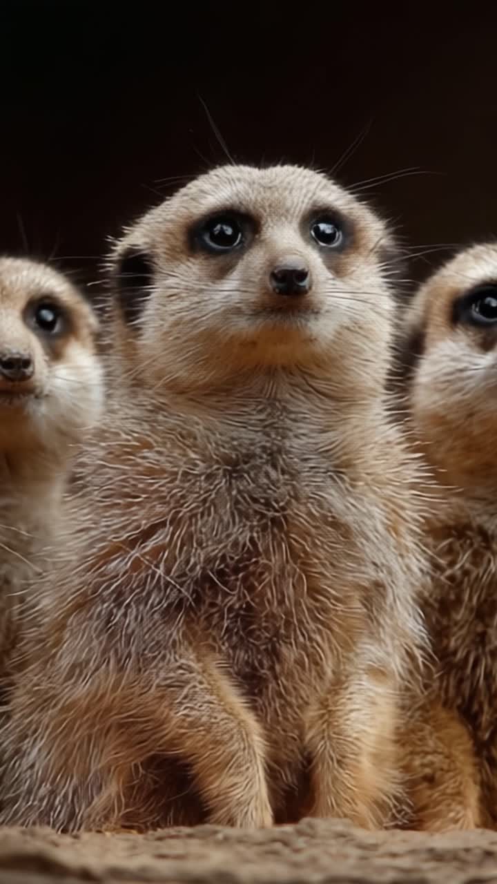 Captivating Meerkats Observing Their Surroundings with Curiosity and Alertness, Showcasing Their Social Behavior in a Natural Habitat