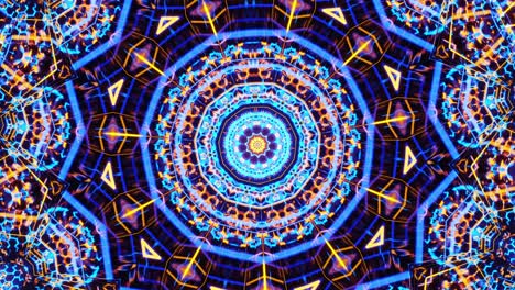 colorful animation design with blue center. kaleidoscope vj loop