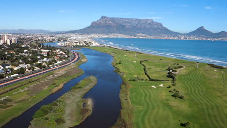 aerial view of table mountain, cape town