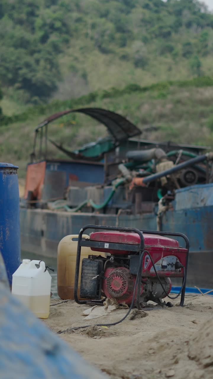 Generator and boat near water