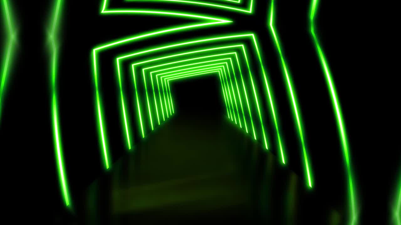 linee al neon percorso astratto che rappresenta la tecnologia futuristica - 4k