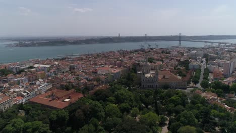 Vista-Aérea-De-La-Ciudad-De-Lisboa-Desde-La-Basílica-Da-Estrela,-Portugal-4k