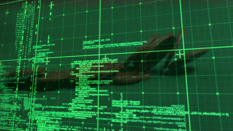 animación del procesamiento de datos a través de fichas de casino y cuadrícula