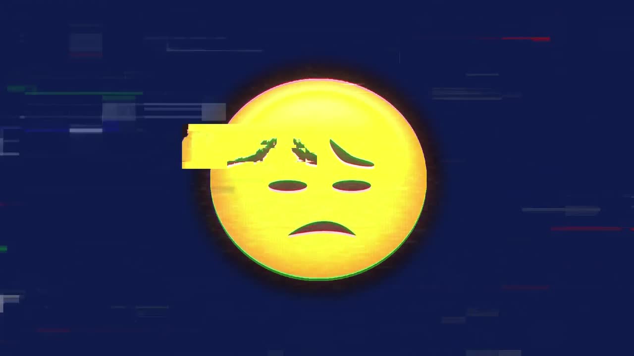 Emoticon on blue background