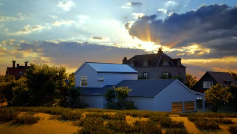 solar panels on the roof of the modern house
