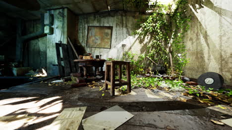 abandoned house overgrown with plants and ivy