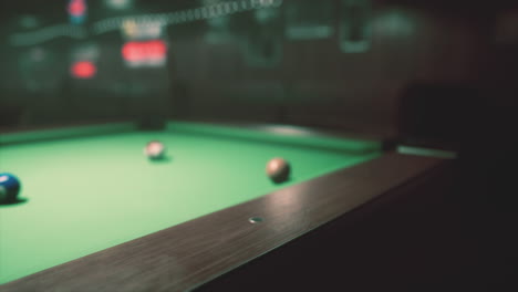 pool table in a dimly lit bar