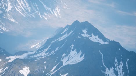 aerial view landscape of mountais with snow covered