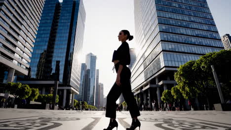 business woman walking in a city